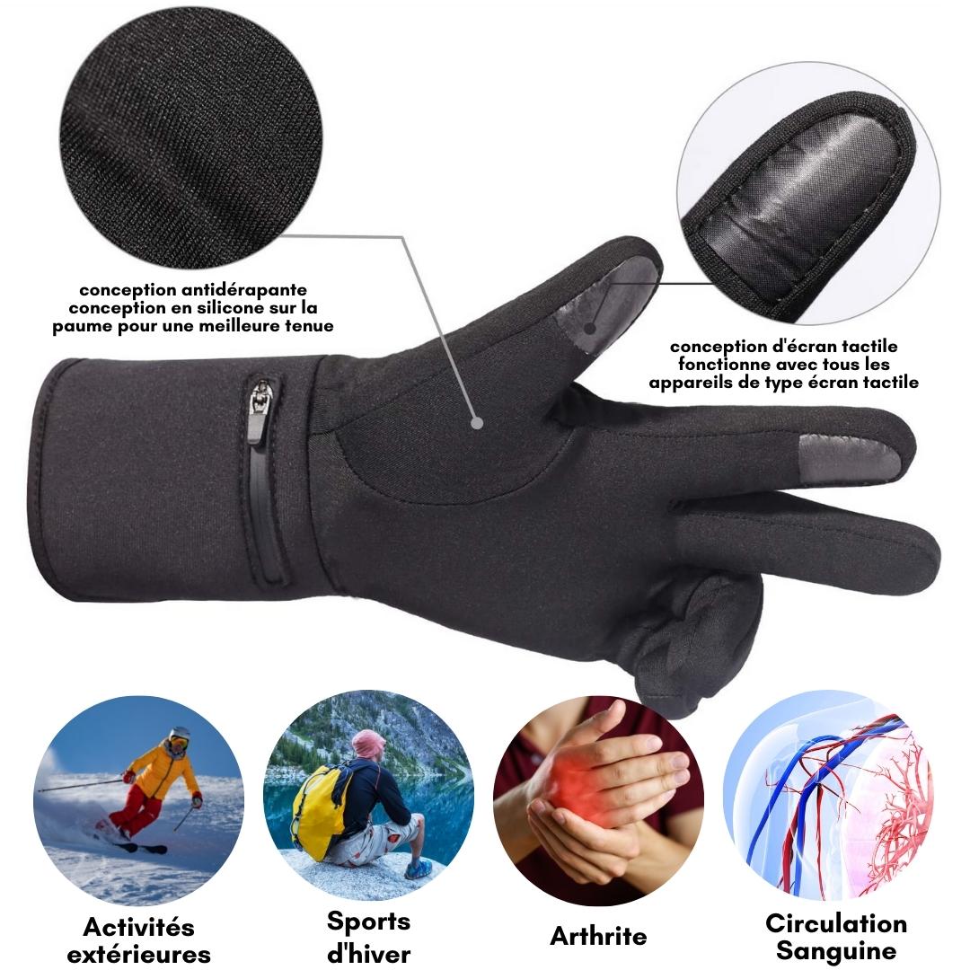 GANTS CHAUFFANTS WATERPROOF - BATTERIE 8 HEURES