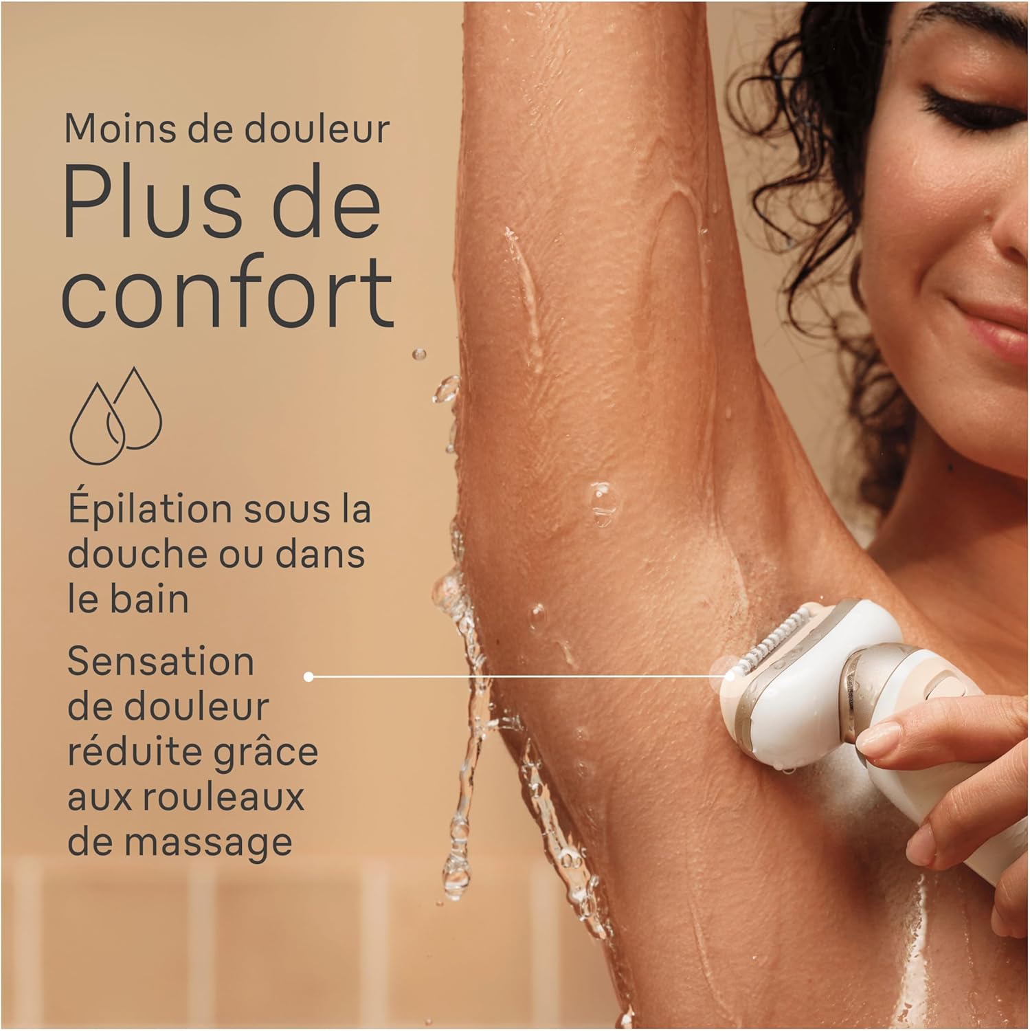 Braun Silk-épil 9 Flex, Épilateur Avec Tête Flexible À 360°, Pour Une Épilation Facile, Étanche, Peau Douce Longue Durée, Avec Tête De Rasoir Pour Femmes Et Sabot Tondeuse, 9-041 3D, Blanc/Doré
