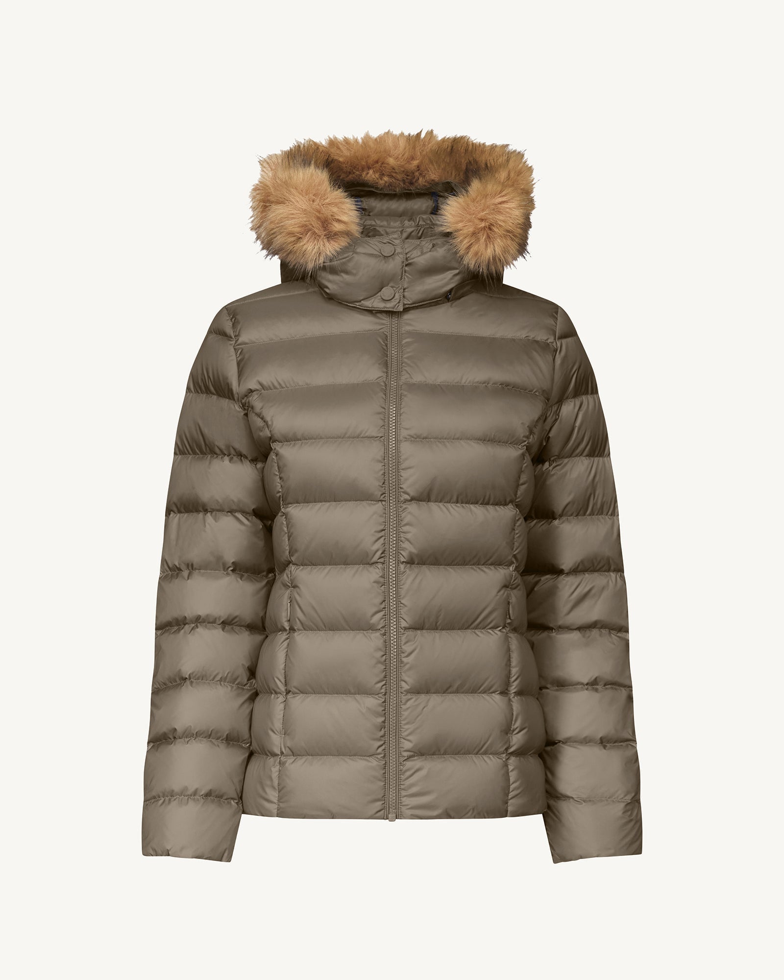 Doudoune à capuche Grand Froid Taupe Luxe