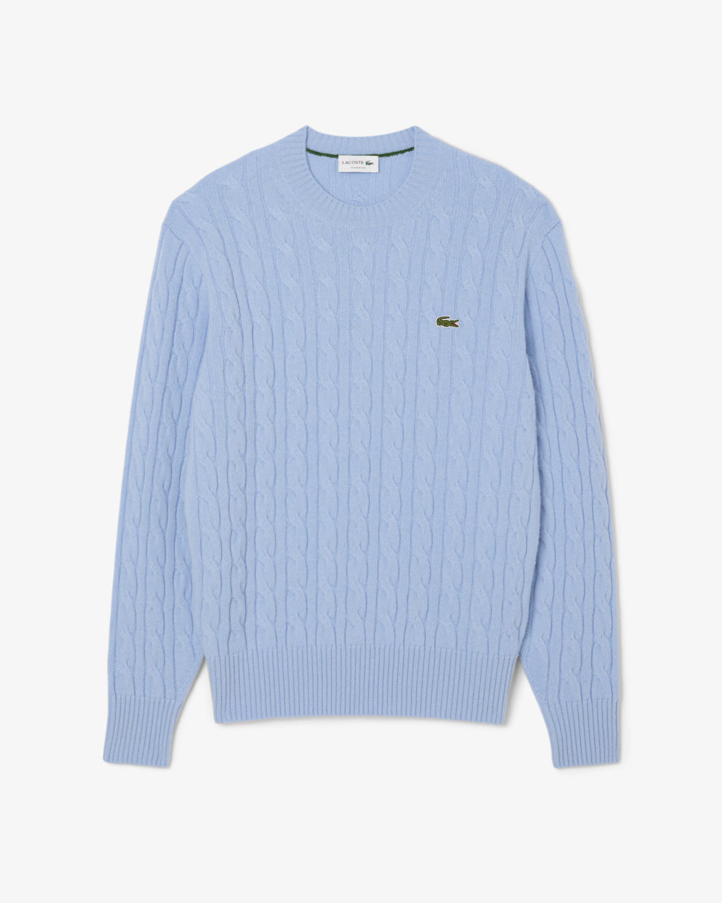 Pull Lacoste - torsadé en laine cardée col rond