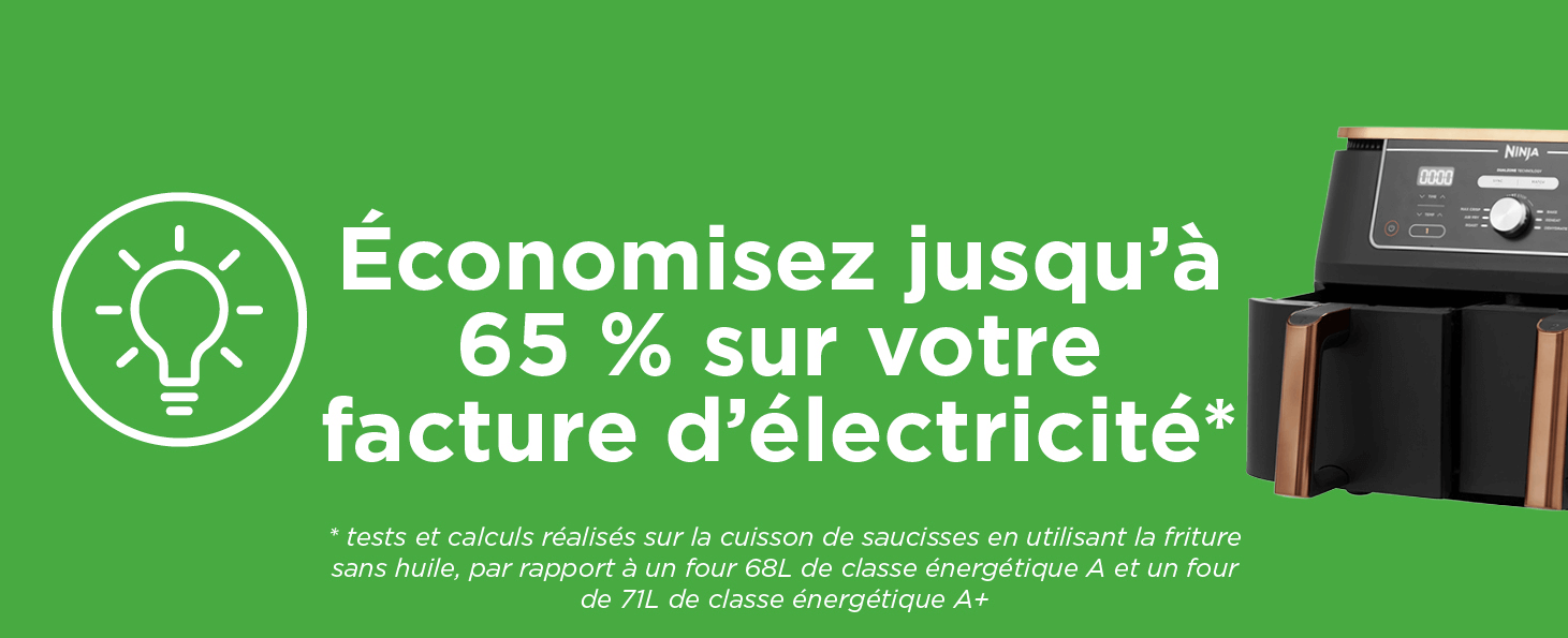 NINJA Foodi MAX Dual Zone Air Fryer, 2 Tiroirs, 9,5L, 6-en-1, Sans Huile, Air Fry, Max Crisp, Rôtir, Cuire, Paniers Anti-adhésifs Lavables Au Lave-Vaisselle, Cuivre/Noir