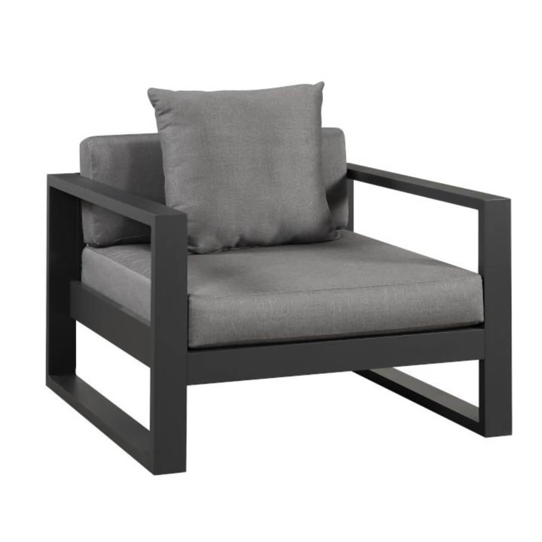 Salon de jardin en aluminium: un canapé 3 places, 2 fauteuils, une table basse - MOLOKAI