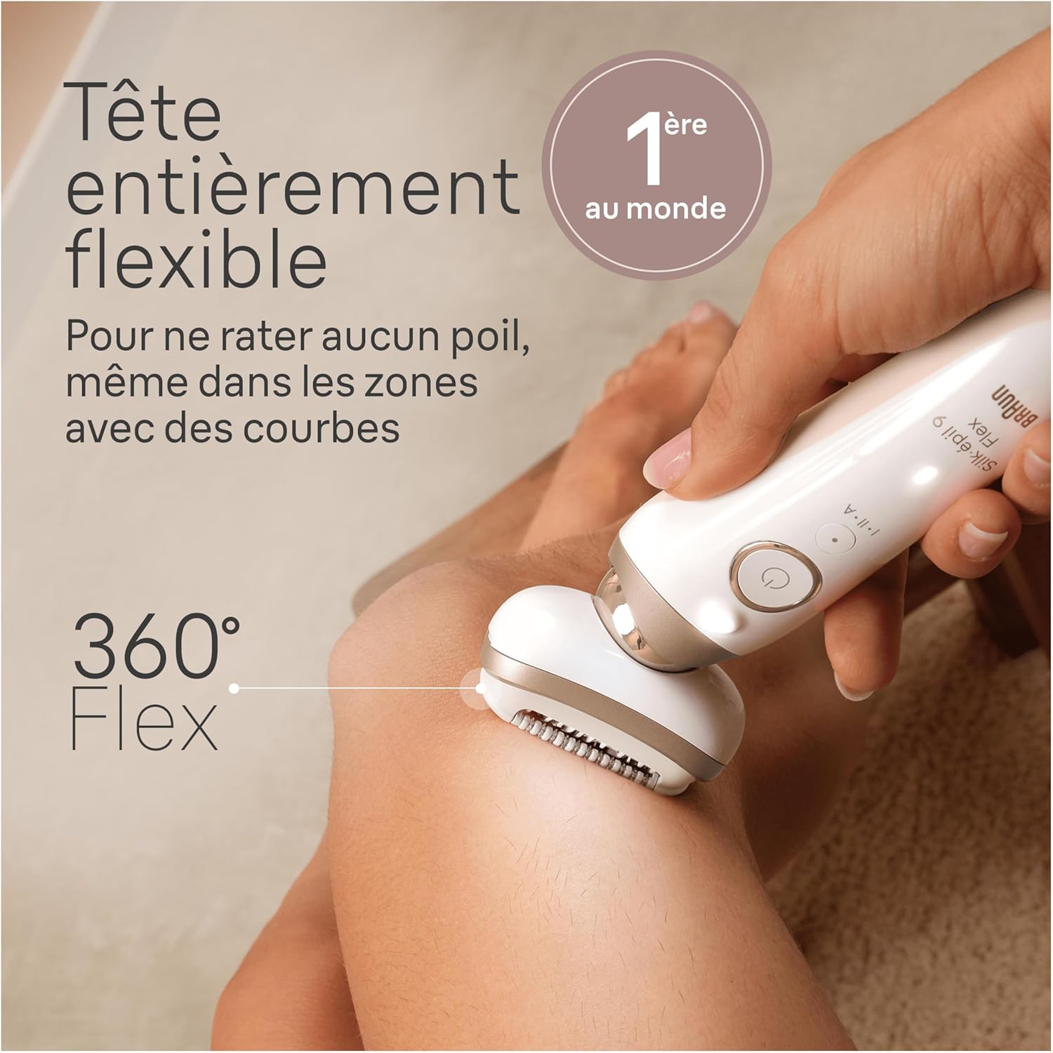 Braun Silk-épil 9 Flex, Épilateur Avec Tête Flexible À 360°, Pour Une Épilation Facile, Étanche, Peau Douce Longue Durée, Avec Tête De Rasoir Pour Femmes Et Sabot Tondeuse, 9-041 3D, Blanc/Doré