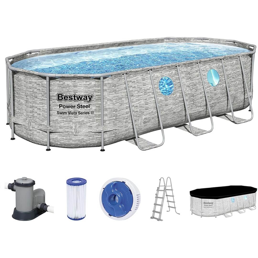 Piscine 549 x 274 x 122 cm marron - Bestway Realtree Bouée + Tous les accessoires