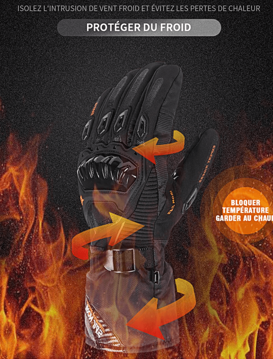 POWER GANTS : Gant moto chauffant homologue CE, tactile, imperméables et coupe-vent