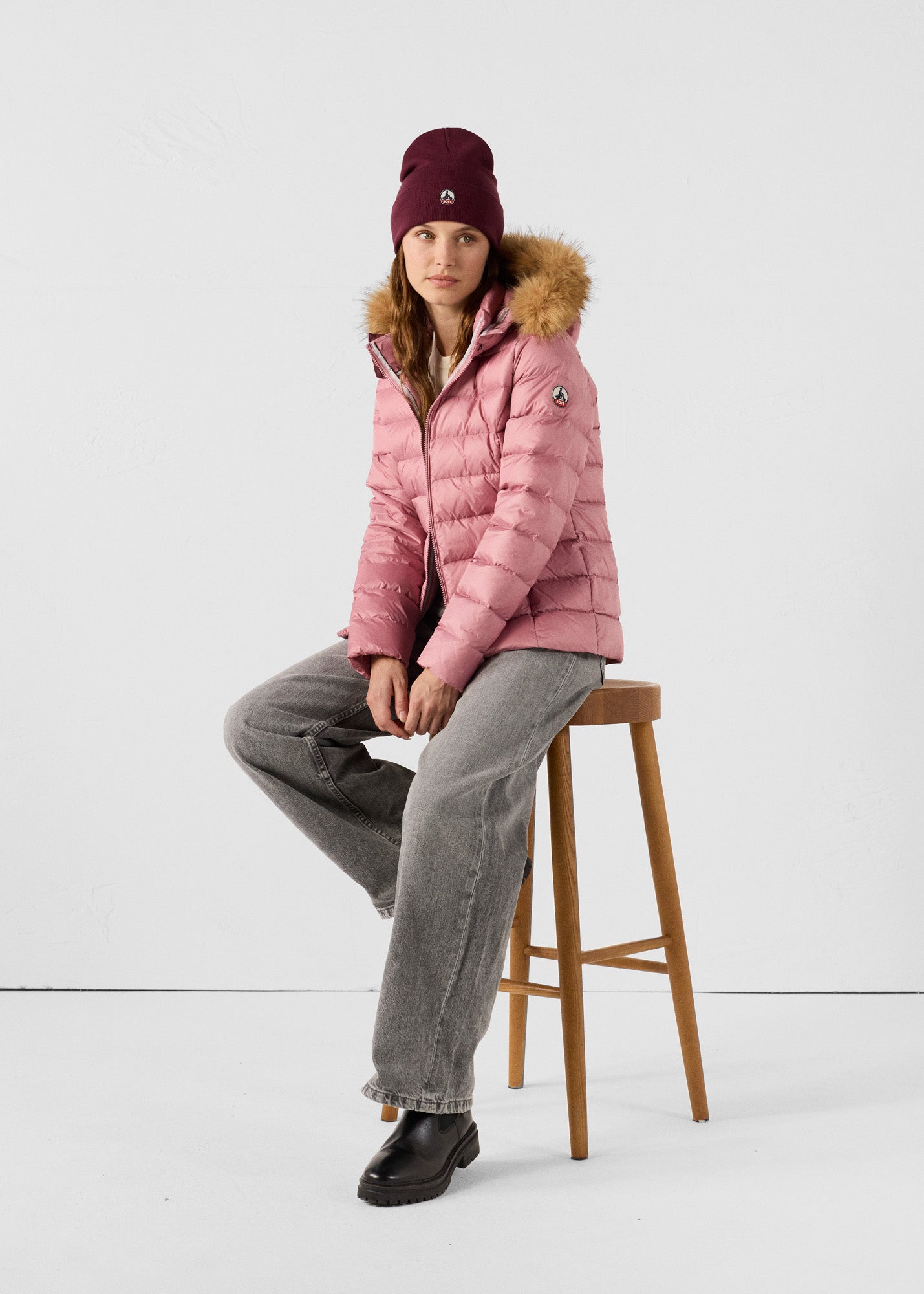 Doudoune à capuche Grand Froid Rose antique Luxe